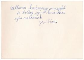 ~1980 Garami László (1921-2003): Karácsonyi üdvözlet fém plakett. Képzőművészeti kiadó kinyitható la...