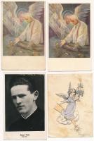 12 db RÉGI vallásos motívum képeslap (9 ugyanolyan) / 12 pre-1945 religious motive postcards (9 postcards are the same)