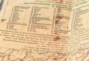 cca 1942 Magyarország közigazgatási térképe 1918-ban, az 1942. évi határokkal. Tervezte és rajzolta:...
