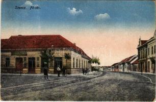 1918 Szenc, Szempcz, Senec; Fő tér, Porgesz Simon üzlete. Friedmann Farkas kiadása / main square, shop (EK)