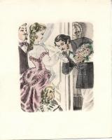 8 darabos rézkarc illusztráció sorozat / 8 engravings 24x19 cm