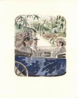 8 darabos rézkarc illusztráció sorozat / 8 engravings 24x19 cm