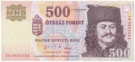 2000. 2000Ft "Millenium" díszcsomagolásban "MM 0207436" + 2006. 500Ft "EB 9...