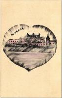 Pozsony, Pressburg, Bratislava; Saját kézzel rajzolt szív alak / hand-drawn heart shape