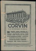 1943 Postakönyv, reklámokkal, hátsó borítólap lyukasztott, 32p