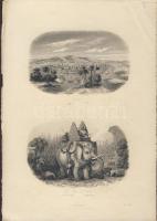 cca 1850 Sziám metszet / Siam steel-engraving 12x28 cm
