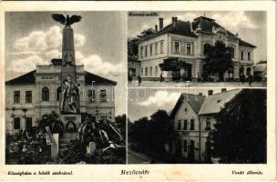 1940 Mezőcsát, Korona szálló, községháza, hősök szobra, vasútállomás