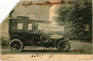 1908 Soborsin, Savarsin; Gróf Hunyady kastély, automobil / castle, automobile (EM)