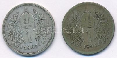 Ausztria 1894-1905. 1K Ag (2xklf) "Ferenc József" T:2-,3 patina
Austria 1894-1905. 1 Coro...