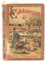 Wagner, Hermann: Entdeckungsreisen im Wald und auf der heide. Leipzig, 1903, Otto Spamer, 1 t. (színes litográfia) + VIII+200+(4) p. + 3 t. Első kiadás. Szövegközi és egészoldalas, fekete-fehér képekkel, valamint 4 színes képtáblával illusztrált. Német nyelven. Kiadói illusztrált egészvászon-kötés, sérült, foltos borítóval, néhány kissé foltos lappal, intézményi bélyegzővel.