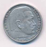 Német Harmadik Birodalom 1938A 5M Ag "Hindenburg" T:2 patina, kis ph, kis karc 
German Th...