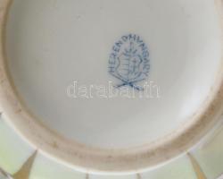 Herendi Viktória mintás váza. Kézzel festett, jelzett, sérült. 16 cm