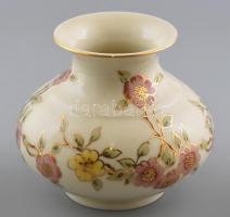 Zsolnay virág mintás váza kézzel festett jelzett hibátlan m:13 cm, d: 16 cm