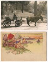 16 db RÉGI gyerek motívum képeslap vegyes minőségben / 16 pre-1945 children motive postcards in mixe...