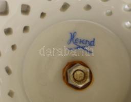 Herendi tertia kínálótál, kézzel festett porcelán, jelzett, kopott. m: 14 cm