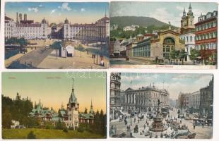 12 db RÉGI európai város képeslap vegyes minőségben / 12 pre-1945 European town-view postcards in mixed quality