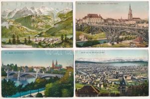 11 db RÉGI svájci város képeslap vegyes minőségben / 11 pre-1945 Swiss town-view postcards in mixed quality