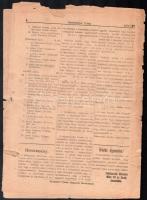 1919 Jánoshalma, Jánoshalmai Újság 1. évfolyam 6. száma, szakadt állapot, 4p