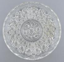 Öt részre osztott kristály kínáló tál, hibátlan, d: 25 cm