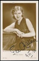 1930 Fee Malten (1911-2005) német színésznő autográf aláírása őt ábrázoló fotólapon, 14x9 cm