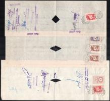 1947-1948 10 db különböző típusú váltó okmánybélyegekkel