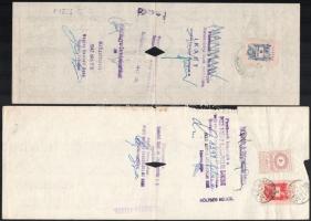 1947-1948 10 db különböző típusú váltó okmánybélyegekkel