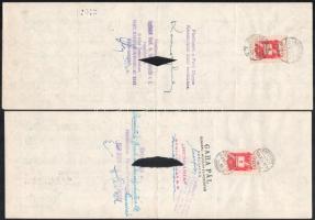 1947-1948 10 db különböző típusú váltó okmánybélyegekkel