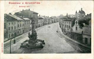 1908 Kromeríz, Kremsier; Zeleny trh / square, shop (EK)