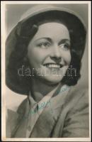 Tasnády Fekete Mária (1911-2001) a Fehér emberek c. filmben, fotólap, rajta a színésznő autográf aláírásával, 14x9 cm