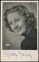 Orosz Júlia (1908-1997) opera-énekesnő (szoprán) autográf aláírása őt ábrázoló fotólapon, 13,5x8,5 cm
