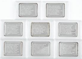 DN "A Himnusz emlékérmeken 1-8. versszak" ezüstözött, festett rézötvözet emlékérmek (8xklf...