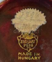 Zsolnay: Váza. Labrador mázas porcelánfajansz, jelzett, 1920 körül, hibátlan, m: 10 cm