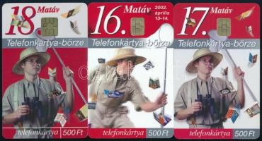2002-2003 MATÁV telefonkártya börze 3 db telefonkártya, kettő 5000 pld, egyik csak 1000 pld