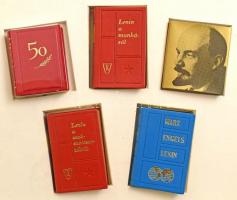 Lenin 1870-1970. 5 db minikönyv, közte kettő számozott. Kötetenként változó kötésben, díszdobozban, jó állapotban.