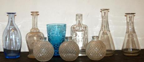 9 darabos érdekes, szép üvegtétel