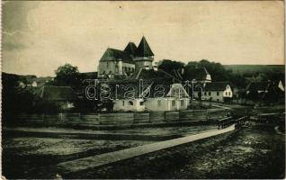 1929 Báznafürdő, Baile Bazna, Bad-Baassen; Evangélikus templom. Franz Wendler kiadása / Lutheran church (EK)