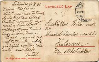 1911 Felsővisó, Viseu de Sus; Fő tér, Engelmann üzlete. Berger Miksa kiadása / main square, shops (R...