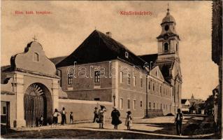 1909 Kézdivásárhely, Targu Secuiesc; Római katolikus templom. Turóczy István kiadása / Catholic church