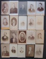 cca 1870-1890 20 db nyakkendő viseletek keményhátú fotó / 20 vintage photos: ties