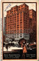 1928 New York City, Hotel Knickerbocker on Times Square, automobiles (tear)