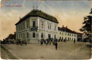 1915 Zsolna, Sillein, Zilina; Postapalota, Hertzka Adolf üzlete / postal palace, shop (EB)
