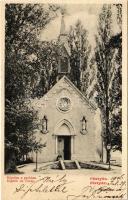 1906 Pöstyén, Piestany; Kápolna a parkban / chapel in the park