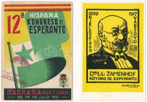 4 db modern eszperantó motívum képeslap / 4 modern Esperanto motive postcards
