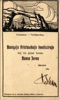 1921 Pravcická brána / Prebischtor / Prebispordego. Bonegajn Kristnaskajn bondezirojn kaj tre gajan bonan Novan Jaron / Esperanto art postcard s: N.B. (EK)
