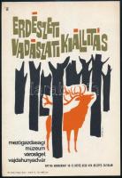 1964 Erdészeti, vadászati kiállítás, Mezőgazdasági Múzeum, Városliget, Konecsni György (1908-1970) grafikája, 23,5×16,5 cm
