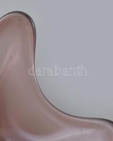 Muránói lila üveg kínáló, kis kopásnyomokkal, 31×32 cm