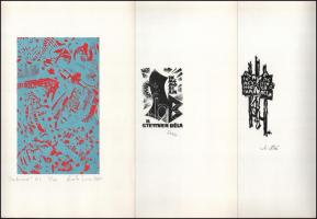 In memoriam Stettner Béla. 15 db grafikát tartalmazó sorszámozott mappa Stefanovits, Csorba-Simon, R...