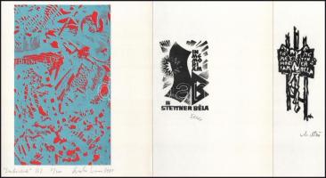 In memoriam Stettner Béla. 15 db grafikát tartalmazó sorszámozott mappa Stefanovits, Csorba-Simon, R...