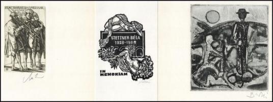 In memoriam Stettner Béla. 15 db grafikát tartalmazó sorszámozott mappa Stefanovits, Csorba-Simon, R...