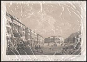 Alt, Rudolf - Franz Xaver Sandmann: Vendéglő Európához Litográfia a ,,Festői Megtekintések Budára és...